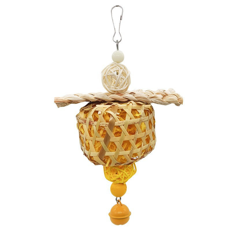 Parrot Bird Toy Bamboo Cage Scraps Of Paper Bite Pendant Corn Husk
