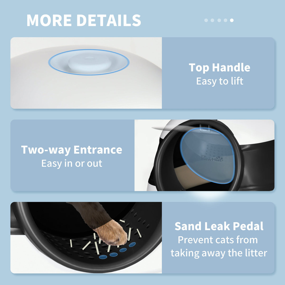 Dome Covered Cat Litter Box With Lid White And Black
