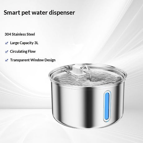 Pet Water Fountain 304 Stainless Steel Cat Dispenser
