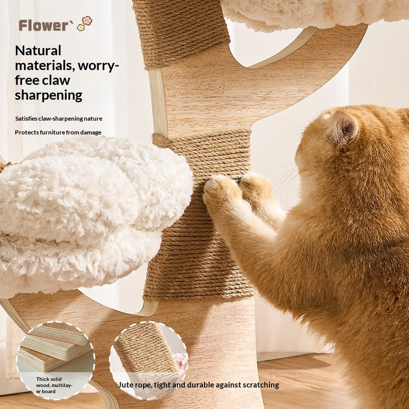 Compact Space-saving Cat Tree With A Cozy Nest And A Durable