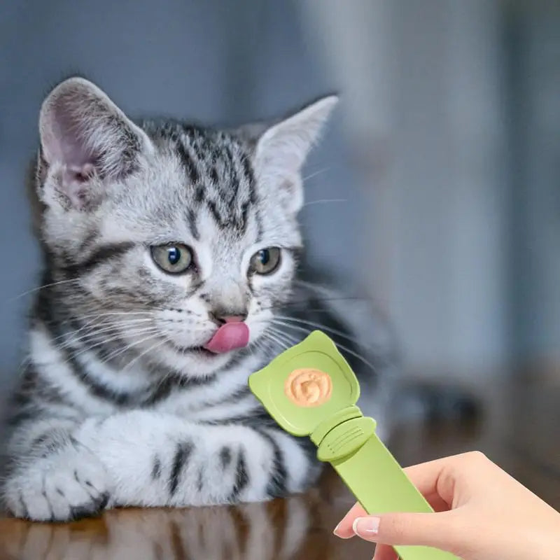 Cat Strip Feeder Happy Spoon Wet Food Portable Feeding Reuseable