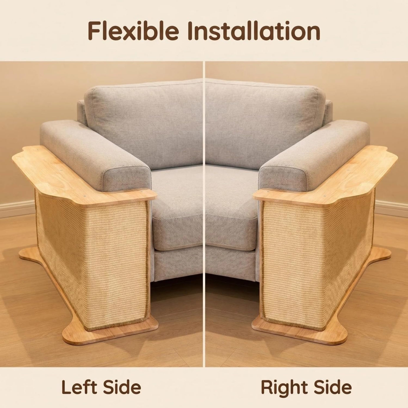 Shaped Sofa Couch Corner Cat Scratching Post Sisal Scratch Pad Mat