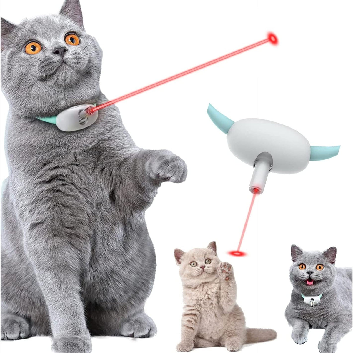 Automatic Cat Toy Smart Laser Teasing Collar Electric USB Charging
