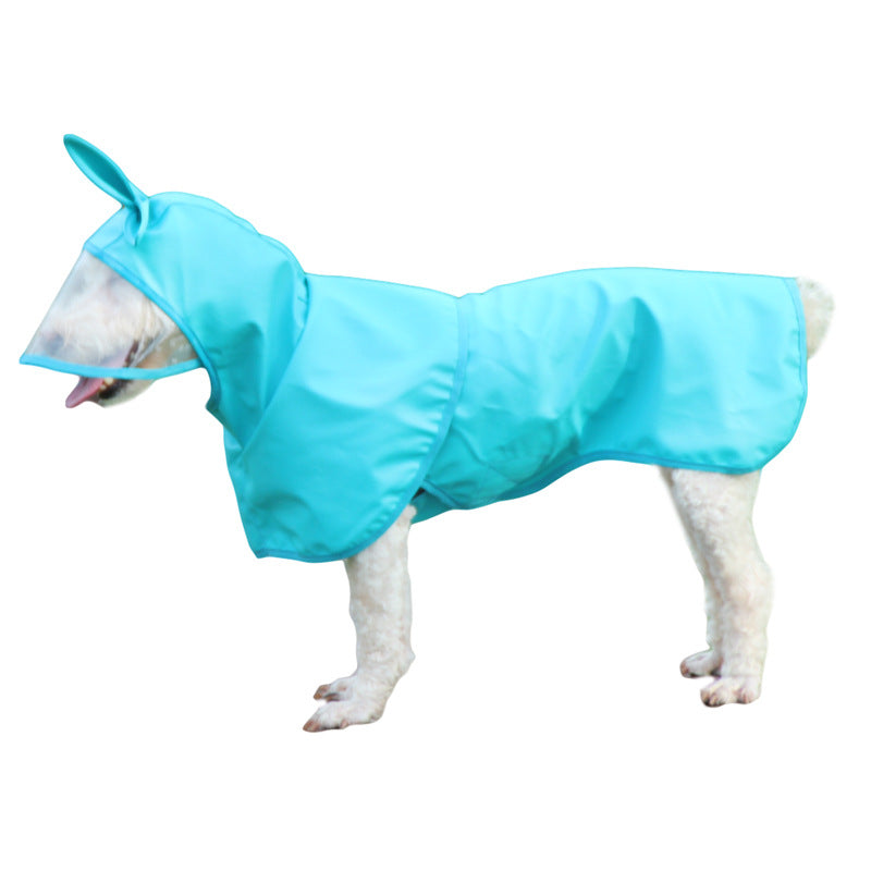 Transparent Brim Waterproof Pu Dog Raincoat