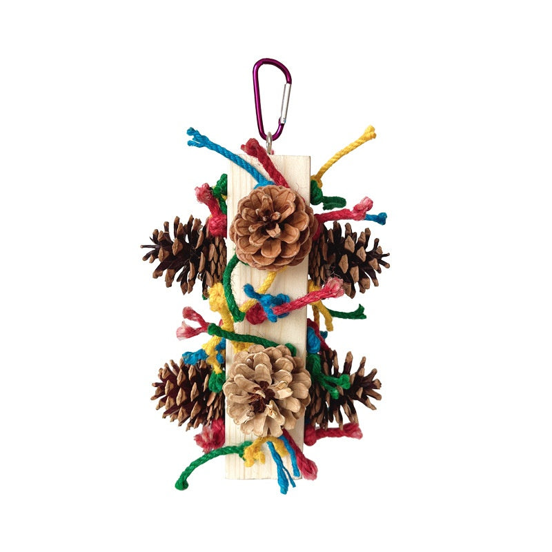 Solid Wood Parrot Toy Bird Stand Tearing Damage Relieving Stuffy