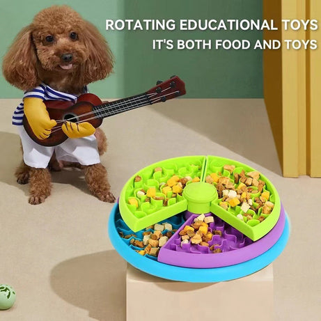 Slow Food Bowl Anti Choking Cat Dog Basin Puzzle Feeder Healthy Pet