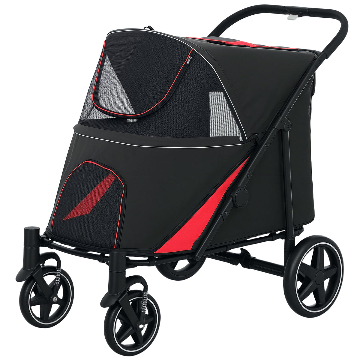 One-click Foldable Dog Stroller For M L Dogs Pet Black