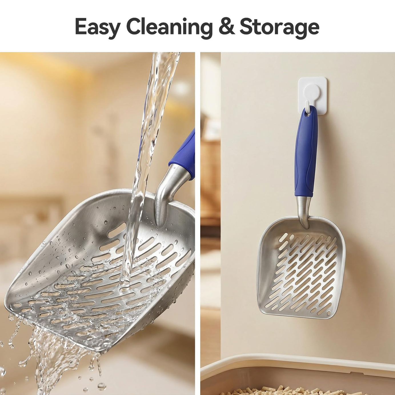 Cat Litter Scoop Kitty Metal Scooper Heavy Duty Aluminum Deep