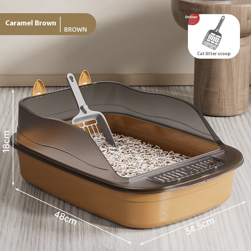 Oversized Litter Box High Fence Anti-splash Cat Toilet Extra Large