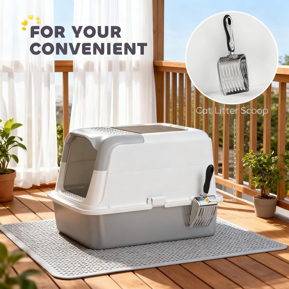 Cat Litter Box Enclosed With Scoop Deodorizer Bag
