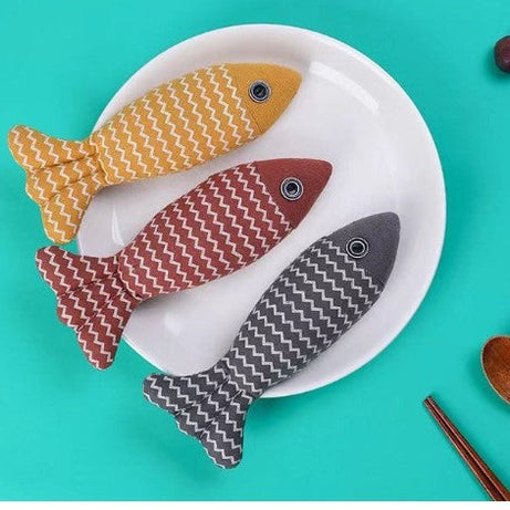 Cat Toy Funny Linen Fish Pillow Self-hey