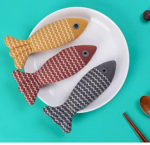 Cat Toy Funny Linen Fish Pillow Self-hey