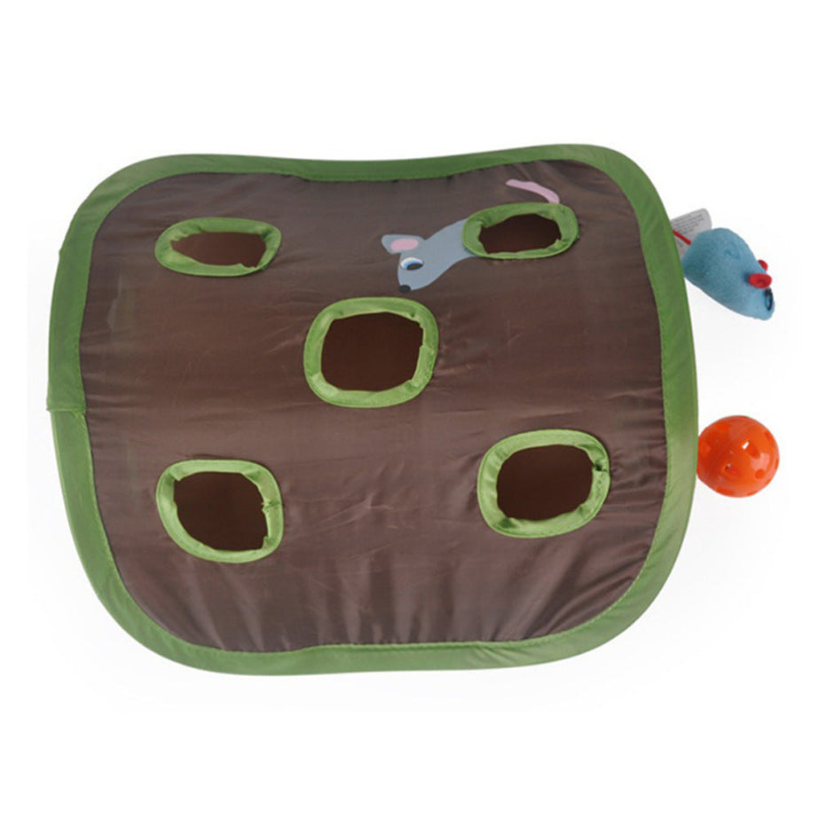 Cute Pet Cat Interactive Hide Seek Game 9 Holes Tunnel Mouse Hunt