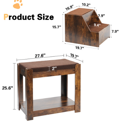 Pet Bunk Bed With Removable Step For Dogs And Cats Multi-level