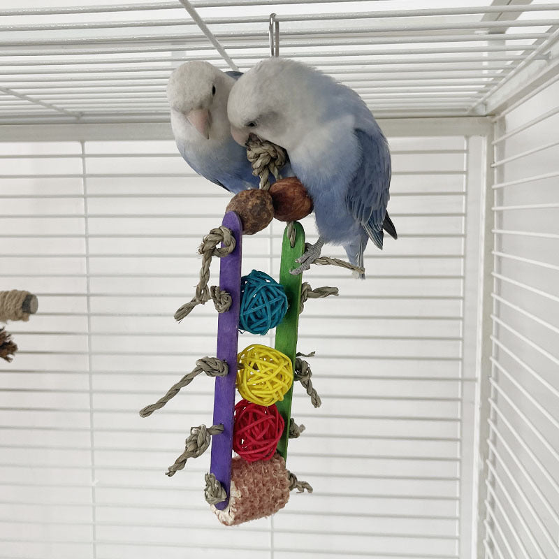 Creative Parrot Corn Cob Bite String Wooden Toy
