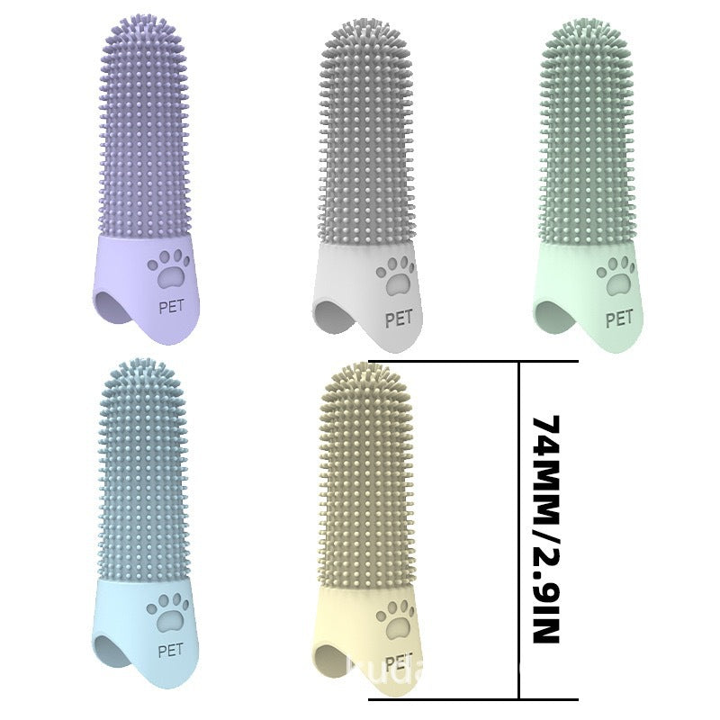 360 Angle Pet Finger Toothbrush For Small Medium And Large Dogs