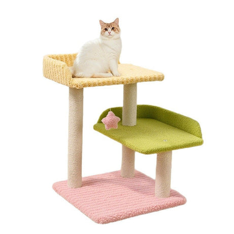 Space-saving All-in-one Cat Tree Scratching Post And Bed For Small