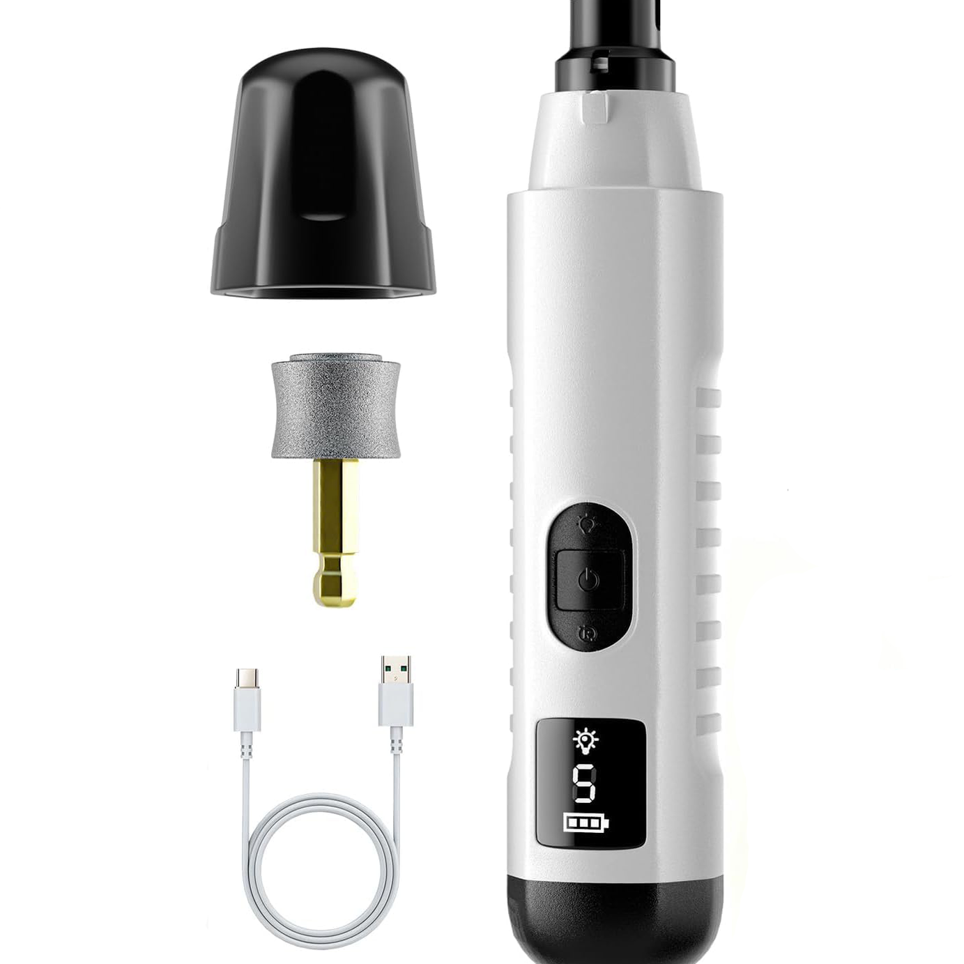 2026 New Silent Groom Pro Dog Nail Grinder 5-speed With LED Light