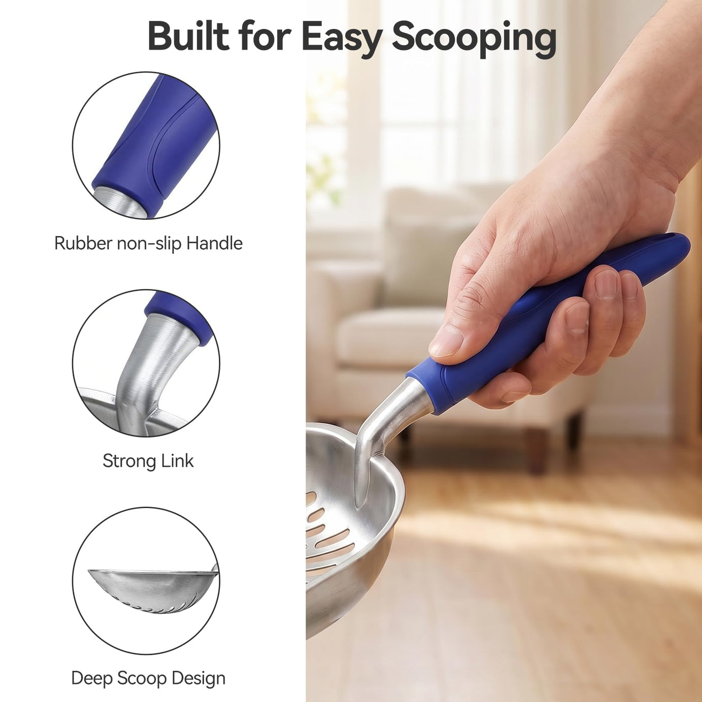Cat Litter Scoop Kitty Metal Scooper Heavy Duty Aluminum Deep