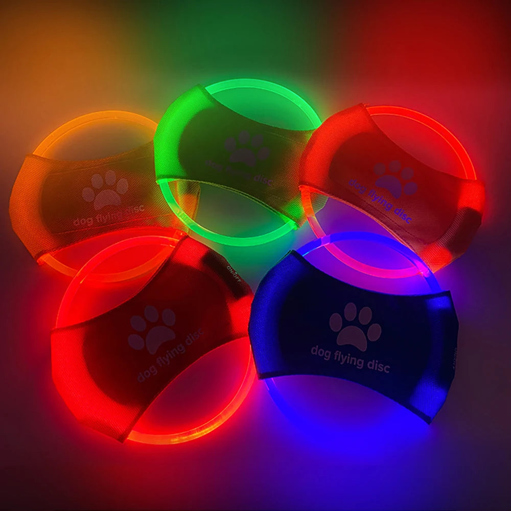 Dog Flying Discs Light Glowing LED Luminoustrainning Interactive