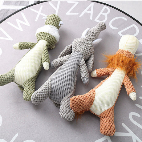 Plush Cartoon Puppy Dog Toy Pet Chew Squeak Toys For Small Dogs