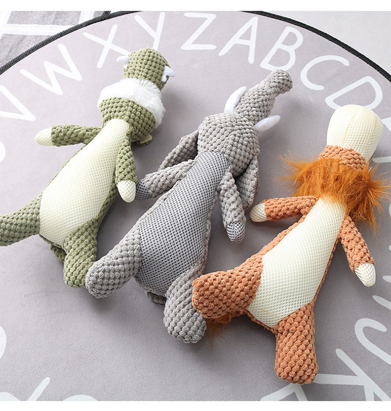Plush Cartoon Puppy Dog Toy Pet Chew Squeak Toys For Small Dogs