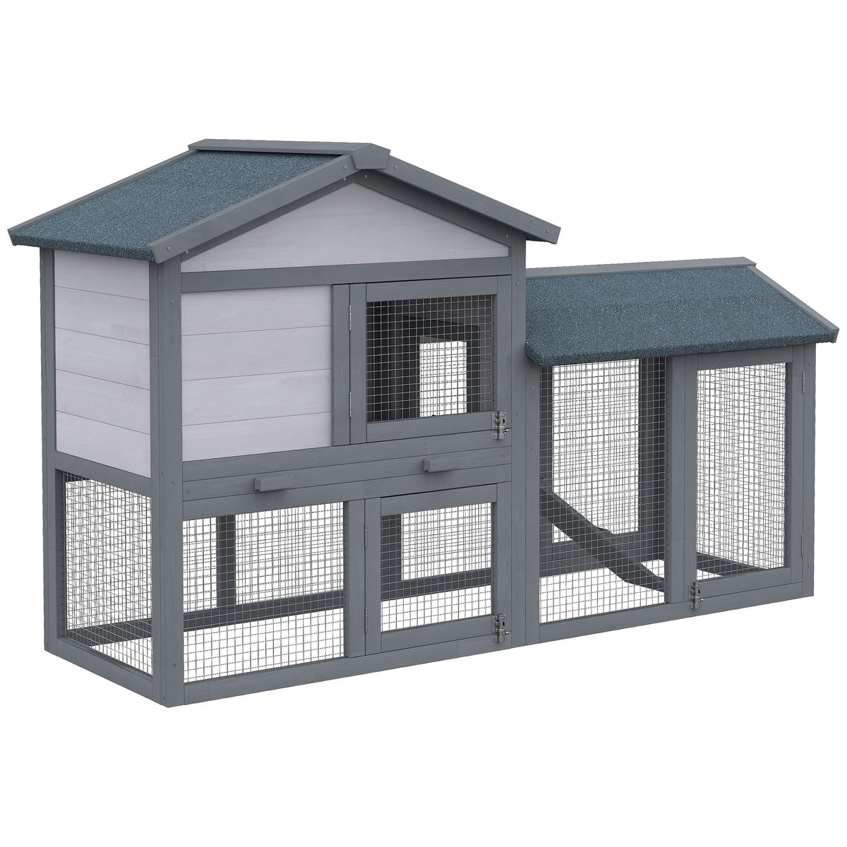 Outdoor Rabbit Hutch Wooden Bunny Cage Guinea Pig House With Run