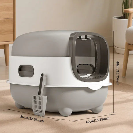 High-capacity Enclosed Cat Litter Box Odor-lock Scratch-resistant