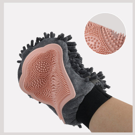 Pet Bathing Brush 2-in-1 Grooming Glove Elegant Dog Tool