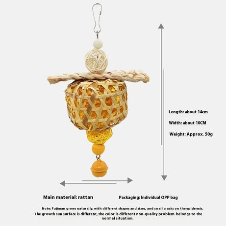 Parrot Bird Toy Bamboo Cage Scraps Of Paper Bite Pendant Corn Husk