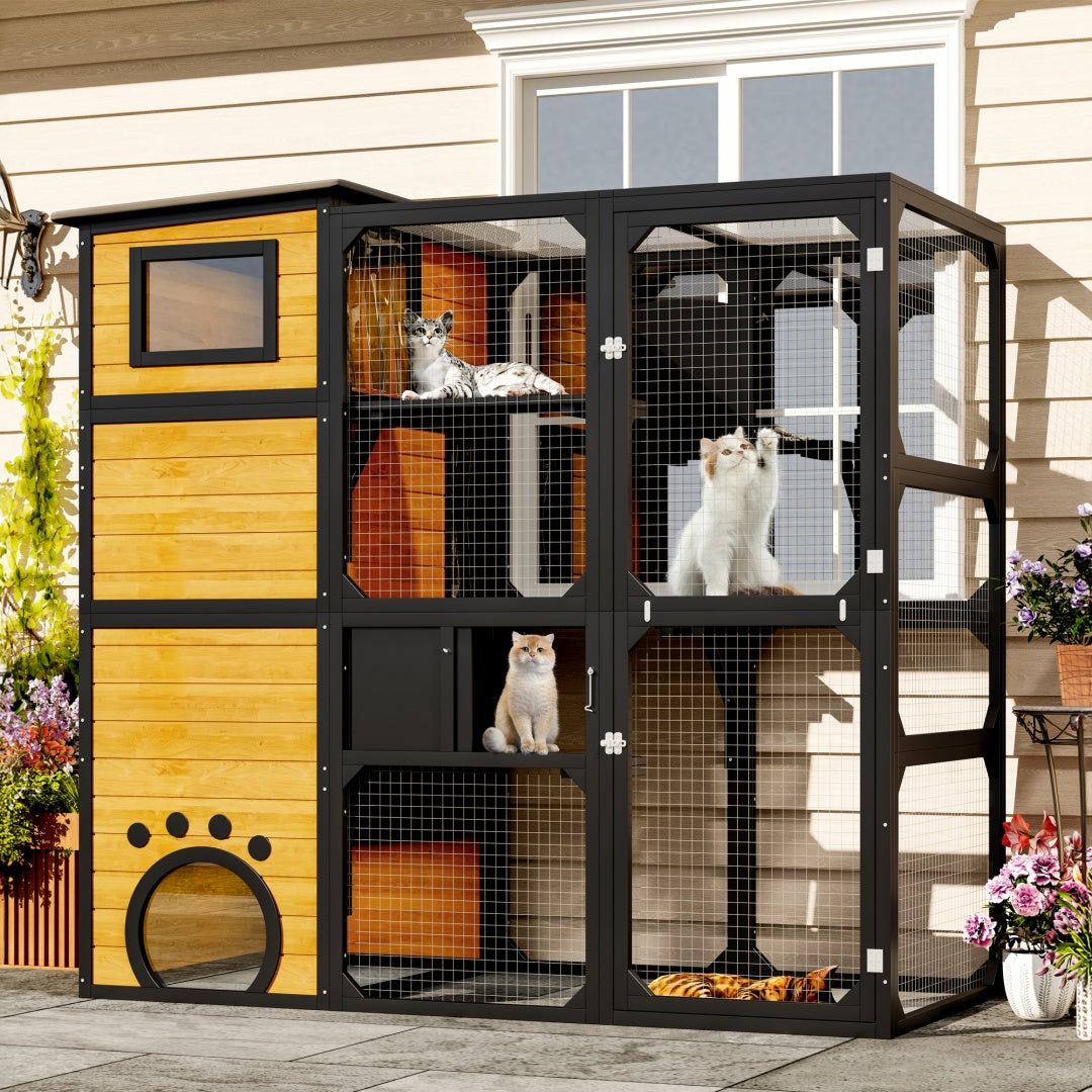 Go Large Cat Catio 4 Tiers Enclosure For Outdoor House Weatherproof