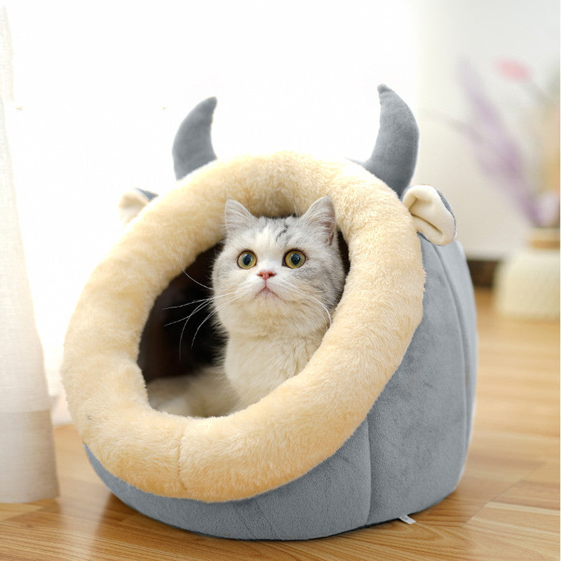 Cat House Villa Enclosed Supplies Bed