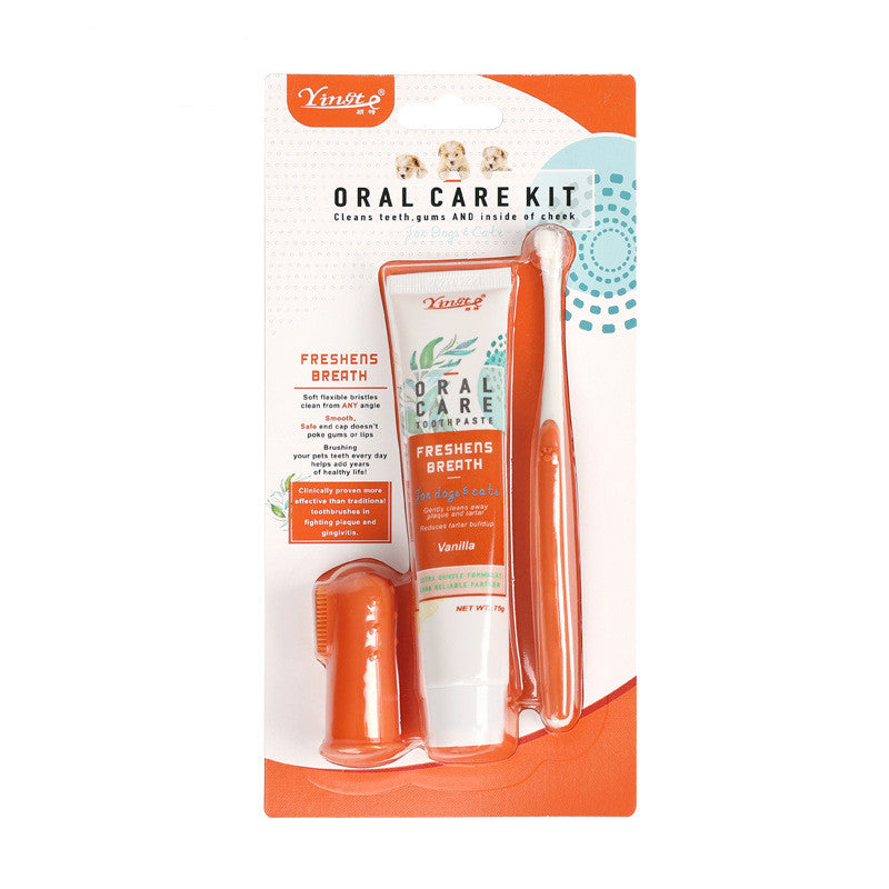 Pet Dog Fashion Cleaning Toothbrush Set (Beef & Vanilla)