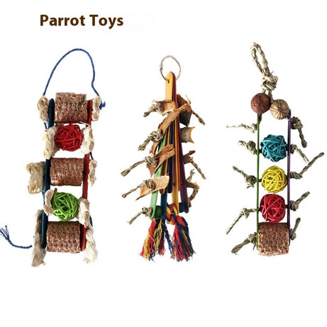 Creative Parrot Corn Cob Bite String Wooden Toy