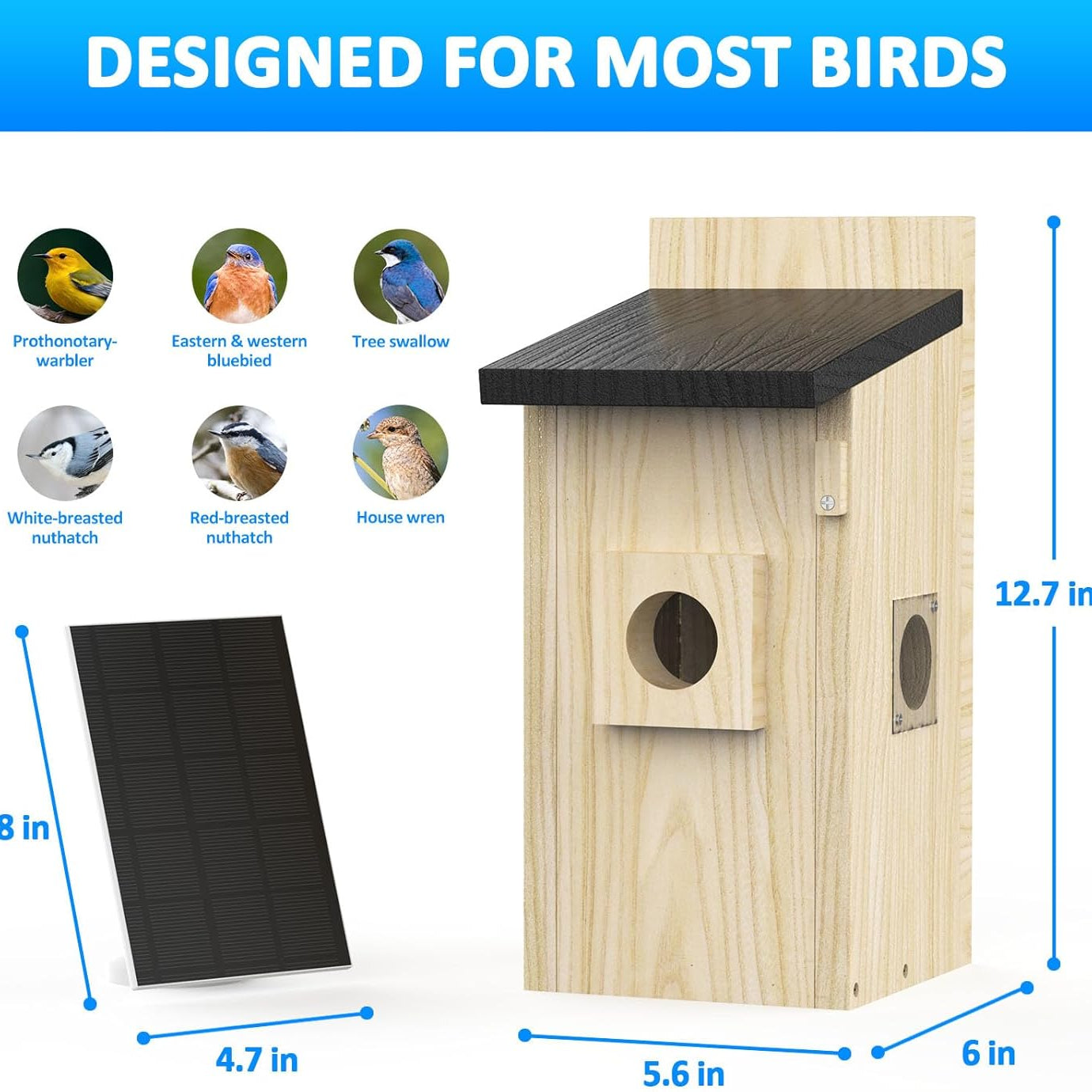 Smart Bird Houses For Outside Solar Powered 4mp Birdhouse Camera