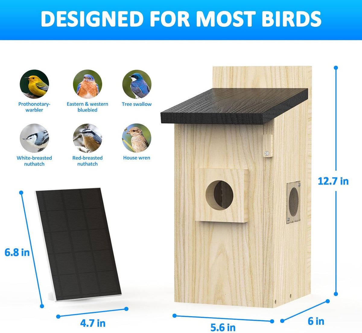 Smart Bird Houses For Outside Solar Powered 4mp Birdhouse Camera