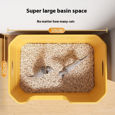 Oversized Splash-proof Cat Litter Box Open Semi-closed Toilet