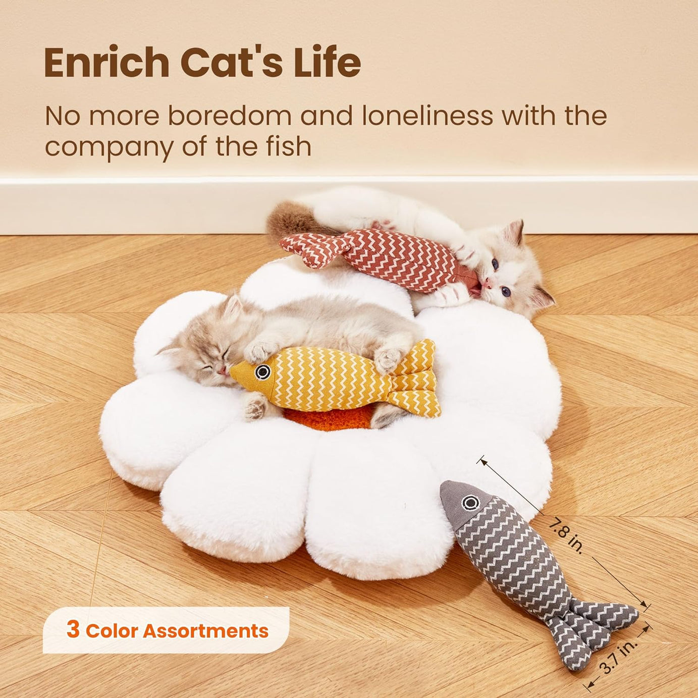 3 Pcs Catnip Toys Fish Cat Self Play For Indoor Cats And Kitten Toy