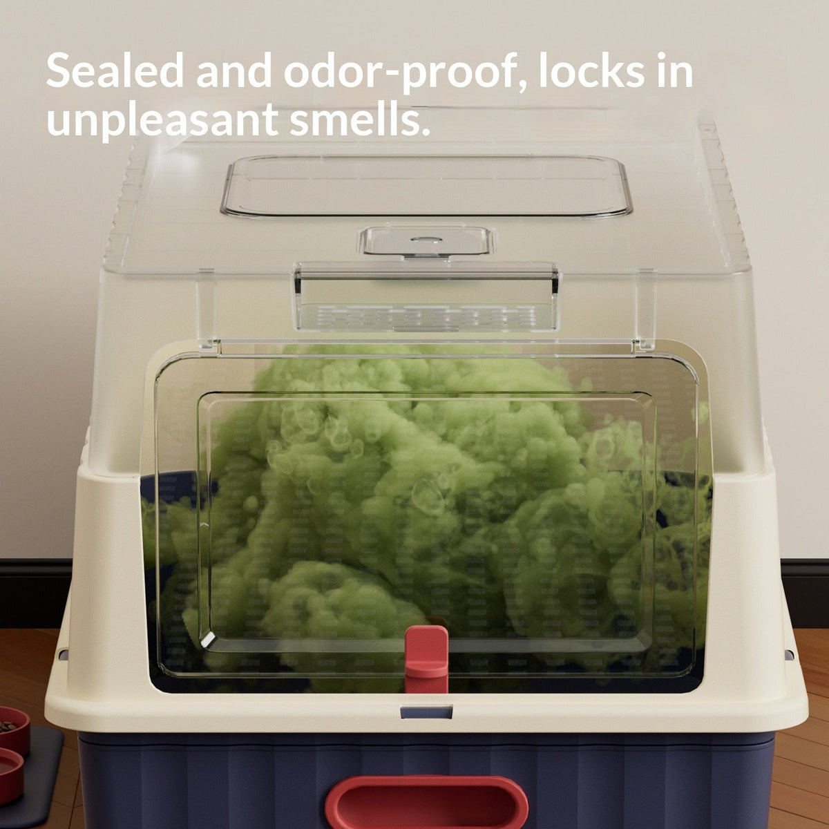 Extra-large Fully Enclosed Cat Litter Box With Uv Sterilization