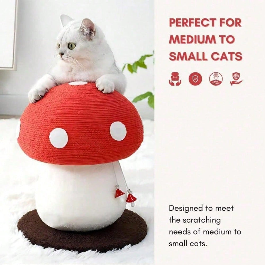 Mushroom Cat Scratching Post Unique Design Sisal Wrapped Ideal