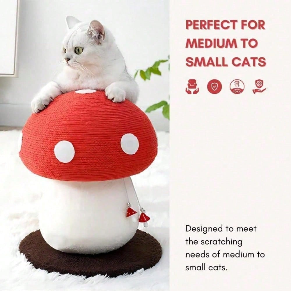 Mushroom Cat Scratching Post Unique Design Sisal Wrapped Ideal