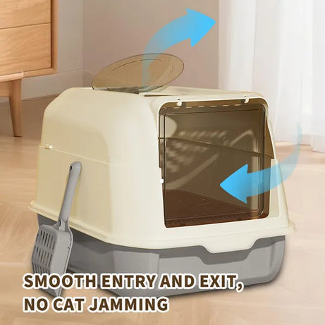 Double Door Cat Litter Box Allowing Cats To Enter The Bathroom More