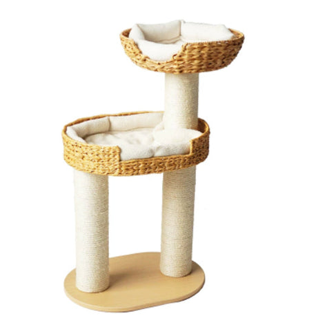 Green Song Woven Cat Climbing Frame With Thick Posts Tree Bed