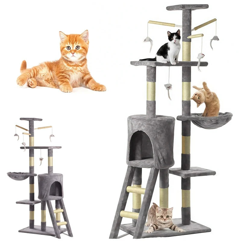 Multi-storey Cat Tree Tower With Scratching Post Climbing Plush