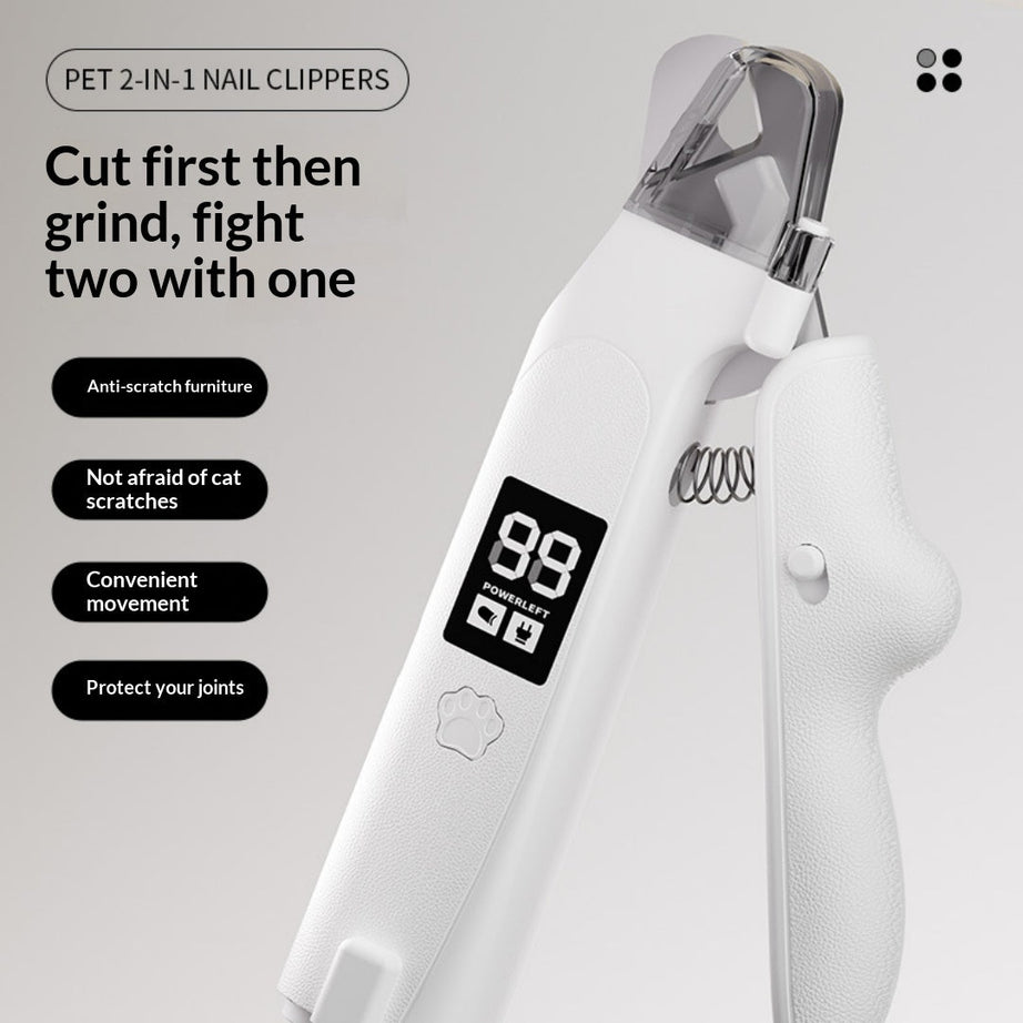 2-in-1 Electric Pet Nail Clipper Grinder For Dogs Cats