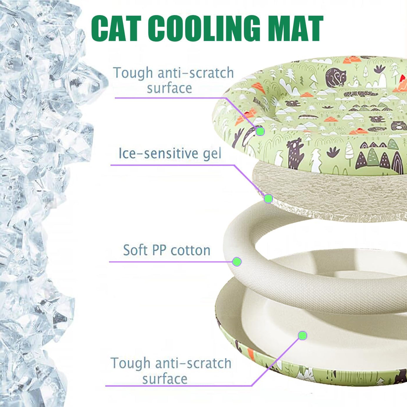 Cat Dog Pet Cooling Mat Cushion Pad Bed Summer Cool Down