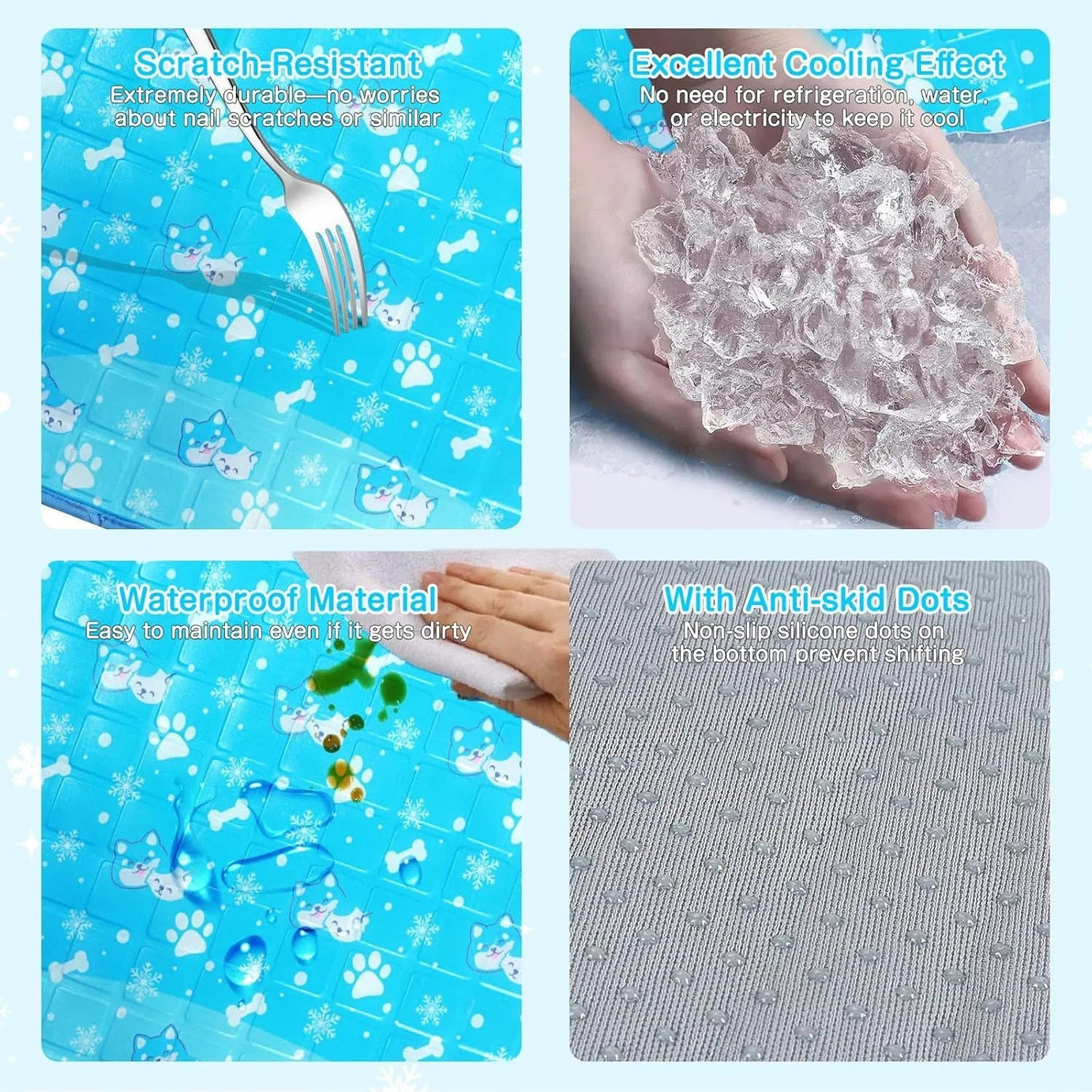 Dog Cooling Mat Pet With Non-toxic Solid Gel Self-cooling Pad
