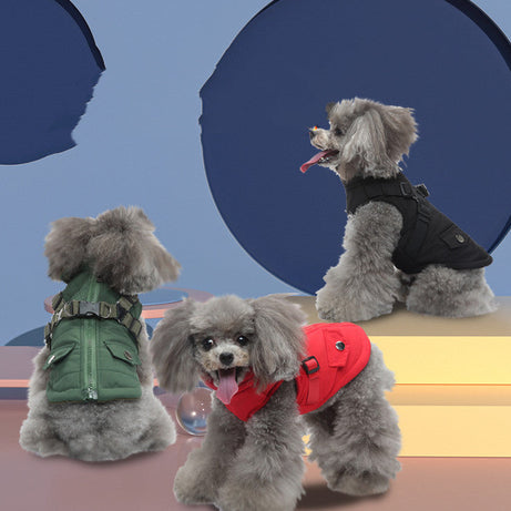 Pet Winter Cotton Dog Clothes Zipper Jacket Supplies