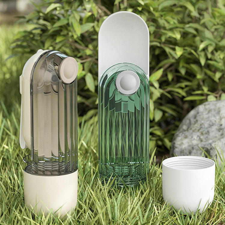 2-in-1 Pet Water Cup Segment Design Green Dog Walking Portable