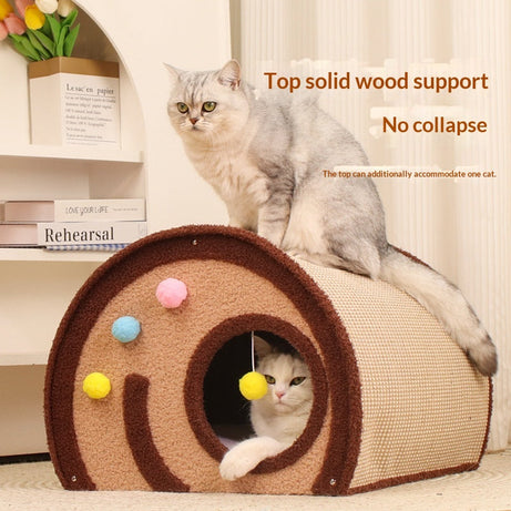 Sisal Cat Bed And Scratching Post Extra-large Round Winter Nest